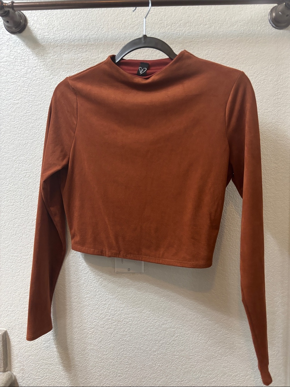 Long Sleeve Rust Crop Top